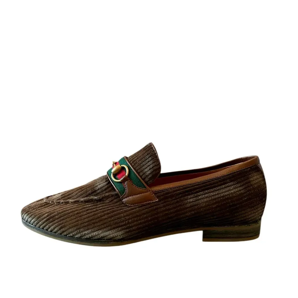 GUCCI 75974 Horsebit Corduroy Moccasin Loafer Men Shoe Size 11 | US 11.5 NEW